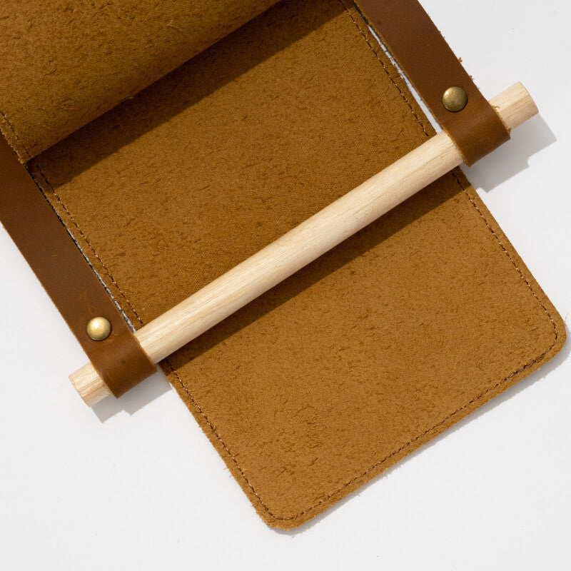 Cowhide Wood Stick Paper Towel Holder