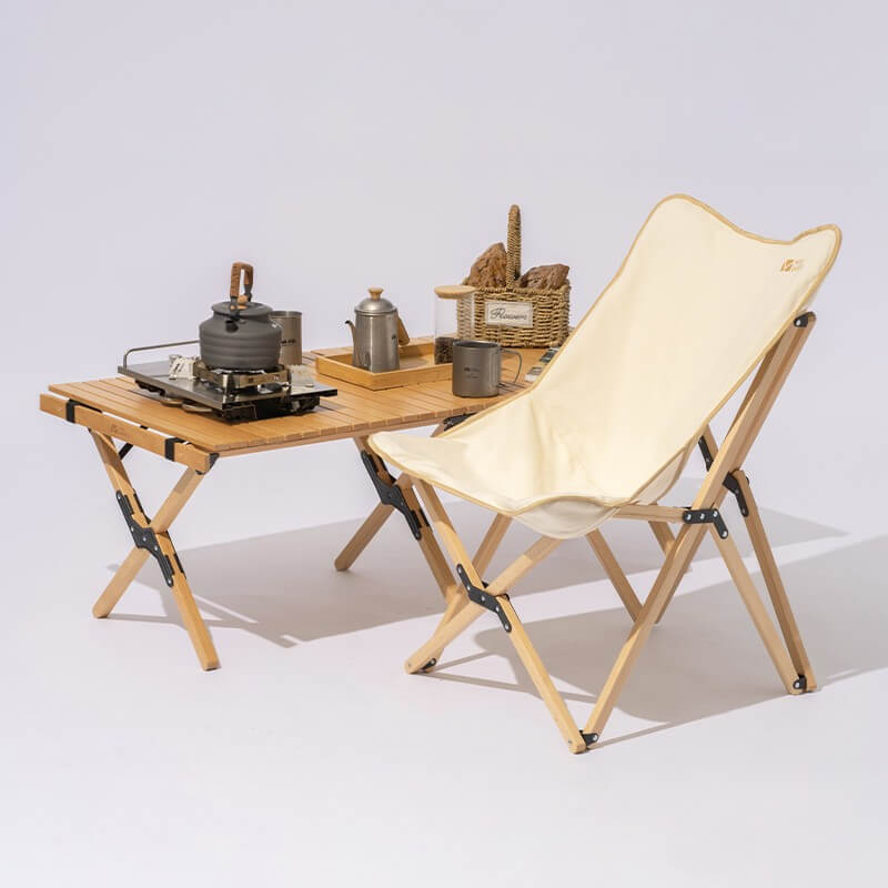 Yun Duan Solid Wood Butterfly Chair - Mobi Garden